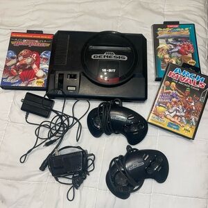 Sega Genesis with 32X Console Model 2 Bundle With Games Controllers Cords TESTED